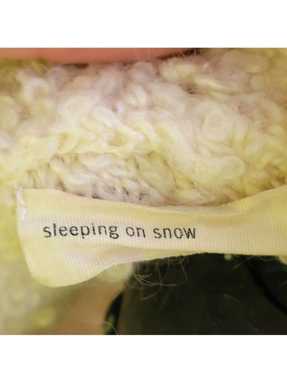Sleeping on Snow Cream Mohair Blend Toggle Coat – Textured Wool Jacket - Picture 4 of 11